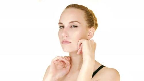 Woman with Blonde Hair Posing For Beauty Shoot