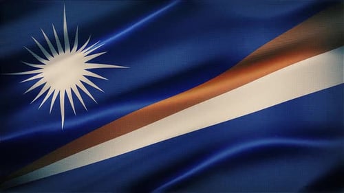 Marshall Islands National Flag Waving Seamless Loop Animation