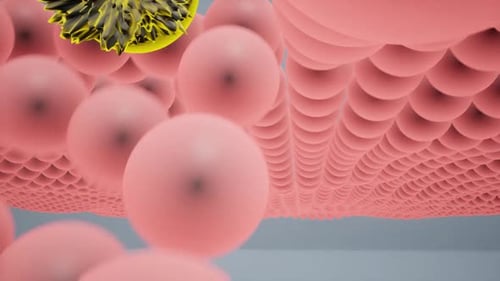 skin cells infected with viruses