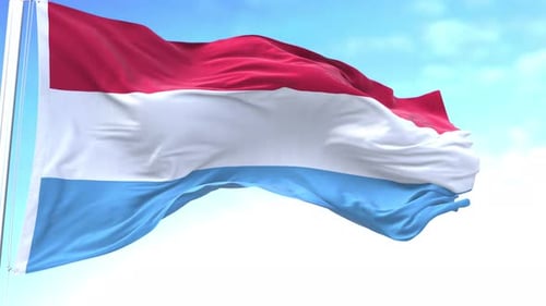 Realistic Waving Flag of Luxembourg Animation