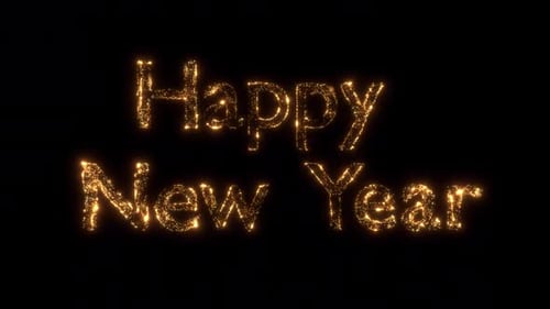 Happy New Year Golden Sparkle Text Reveal