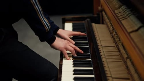 Hands Play Vintage Piano Music
