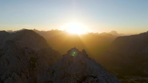 Aerial view of Dolomites, Pizes de Cir, Trentino, Italy.
