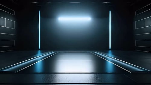 Podium Futuristische Vitrine mit Plattform für Produktausstellungen. Leeres modernes Bühnendisplay