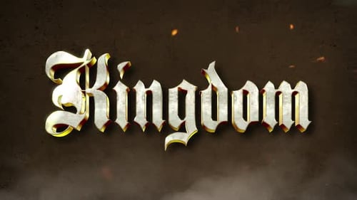 Metallic golden kingdom word art design