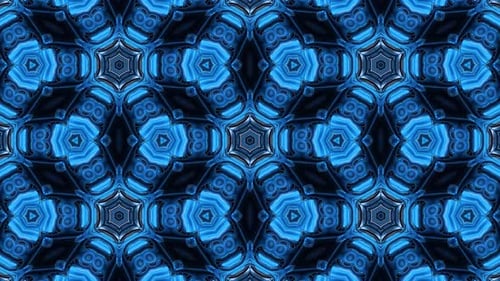 Abstract Blue Kaleidoscope Flowing Pattern Motion Background