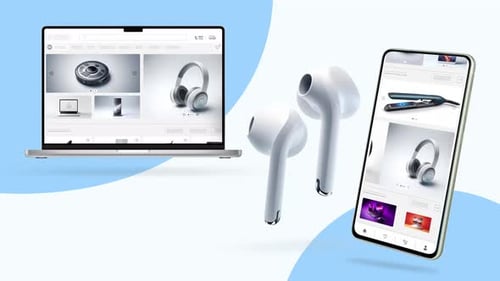 Sitio web de compras y ventas de productos tecnológicos y auriculares. Responde a computadoras de escritorio y dispositivos móviles.