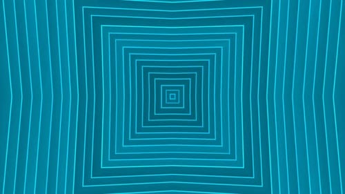 Abstract cyan color stripes tunnel particles loop motion rectangle background