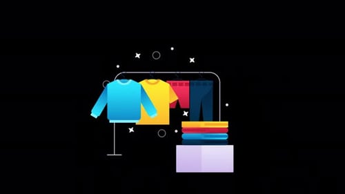 Online Shopping Clothes Select Product And Buy Online in Home Alpha Channel 4K