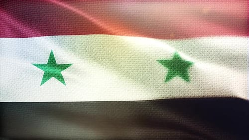 Syria Flag Waving with Realistic Fabric Texture