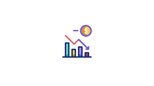 Animated Business Decline Bar Graph Icon