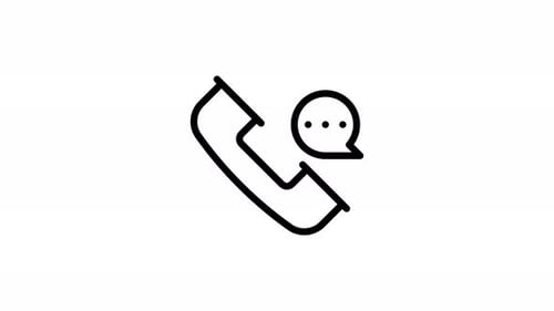 Phone – Line Animated Icon – Alpha Channel – 4K