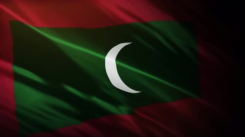 Maldives Flag Waving Realistic Loop Animation
