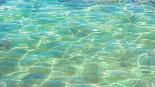 Rippled Sea Water on Sunny Day in Slow Motion Ocean Surface with Clear Water