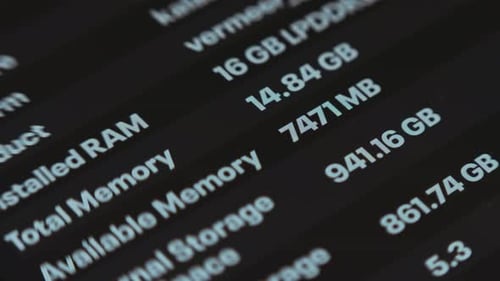 Computer Screen Shows Installed Memory and Total Memory
