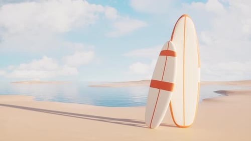 Surfbrett am Strand