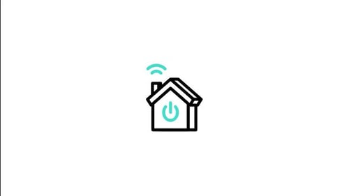Smart Home Technology Icon Line Drawing Animation