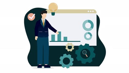 Animated Corporate Presentation with Data Charts and Business Analysis