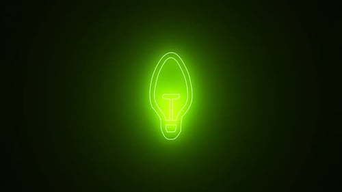electric bulb loop alpha , glowing bulb icon