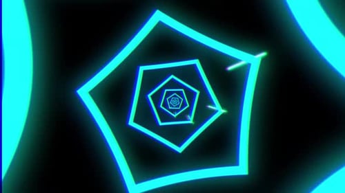 Futuristic Neon Tunnel VJ Loop | Glowing Infinite Background