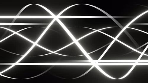 White Moving Neon Lines Background Vj Loop In 4K
