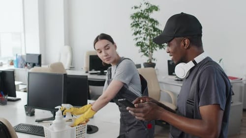 Showing Funny Photo To Co-worker