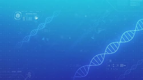 Futuristic DNA Double Helix HUD Scientific Background Animation