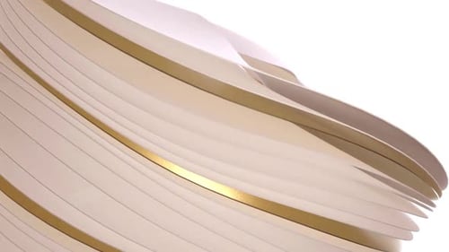 Abstract Flowing Gold and White Waves Animation