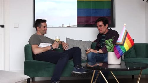 Two Young Adults Relaxing at Home Together