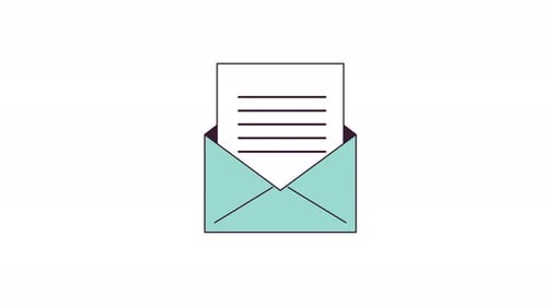 Flat Design Animated Mail Envelope Opening and Closing