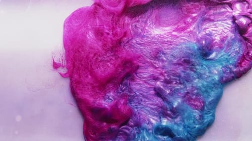 Swirling Shiny Liquid Motion in Pink, Blue, and Purple