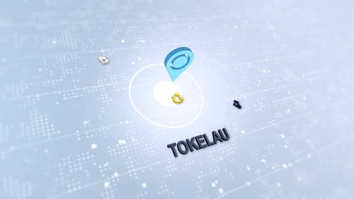 3D Location Pin and Text Reveal on Digital Map