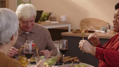 Seniors Celebrate Together With Wine and Food