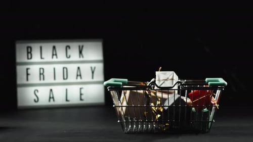 Mini Shopping Basket with Black Friday Gifts