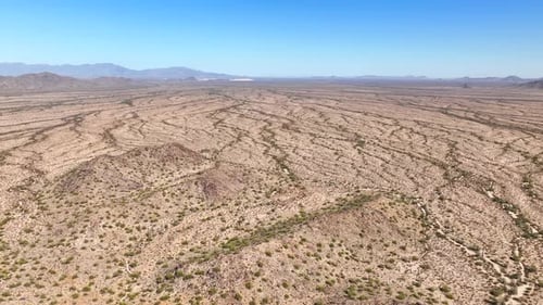 Aerial view of desert landscape, United States.