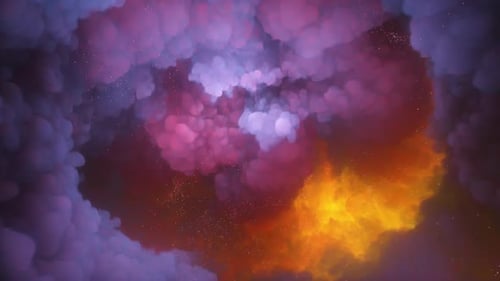 abstraction on the theme of the cosmic nebula and the birth of new universes