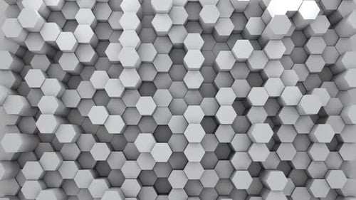 Abstract Monochrome Hexagon Tube Oscillating Background Loop