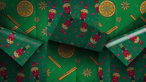 Layered Christmas Wrapping Paper Background Loop