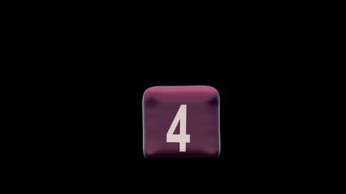 animated imitation of the rubber number "4" with an explosion. has an alpha channel