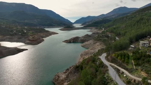 Magical Drone Flight Over Turkish River A Sunset Over Waters Wild River
