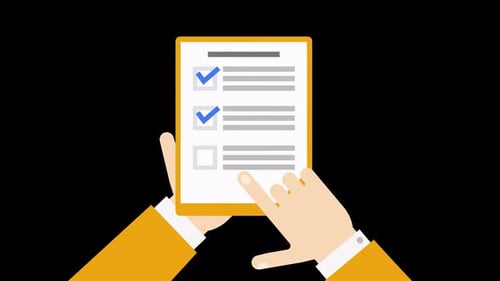 Animated Hand Checking a Flat Design Checklist
