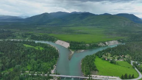 Aerial View of Blankenship Bridge Near the Confluence of the North Fork
