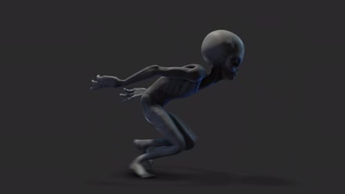 Grauer Alien Low Run mit Schatten 01