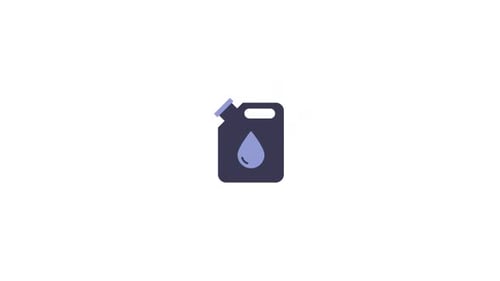 Flat Design Jerrycan Icon Animation with Liquid Drops