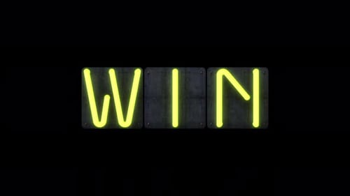 Animated Neon Sign WIN Display