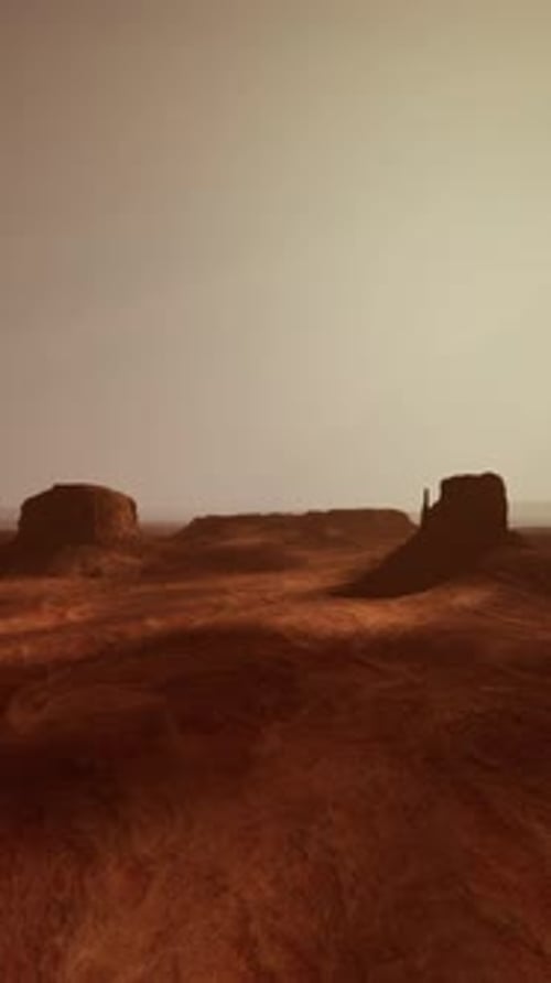 A Stunning Computergenerated Aerial View of a Mesmerizing Desert Landscape