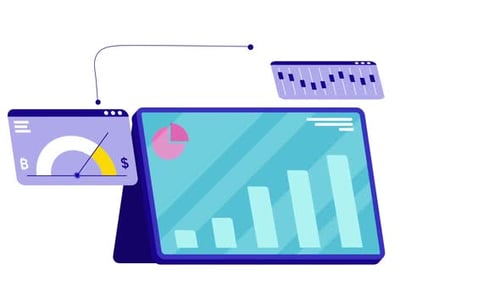 Animated Business Data Visualization Dashboard and Financial Interface