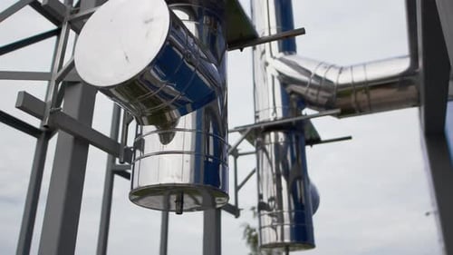 Teil des Lüftungssystems, das an die Werkstatt angeschlossen ist