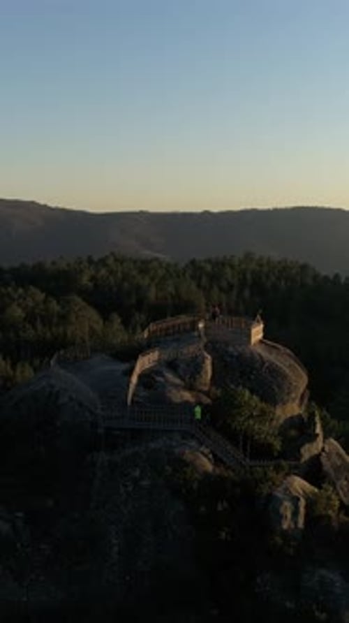 Vertical Video of People in Mountain Viewpoint