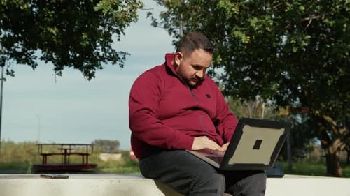 Hard Work Of An Computer Scientist Engineer At The Park